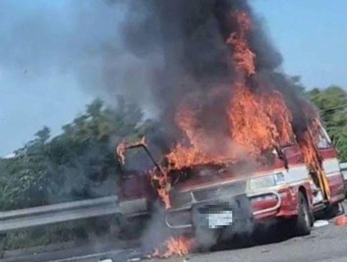 影/狀況危急！國3「廂型車陷火海」傷亡不明